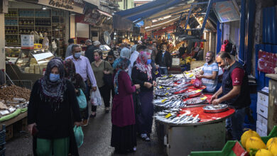 Kemeralti historical synagogue street and fish market Izmir