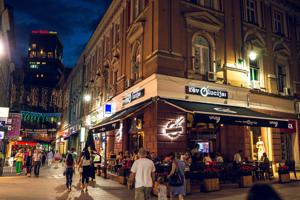 Things to Do in Sarajevo: Evening Street life of Sarajevo, Bosnia.