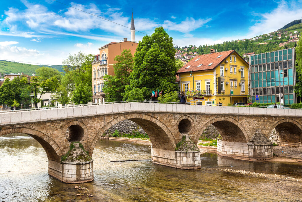 Things to Do in Sarajevo: On a beautiful summer day, the Latin Bridge in Sarajevo.