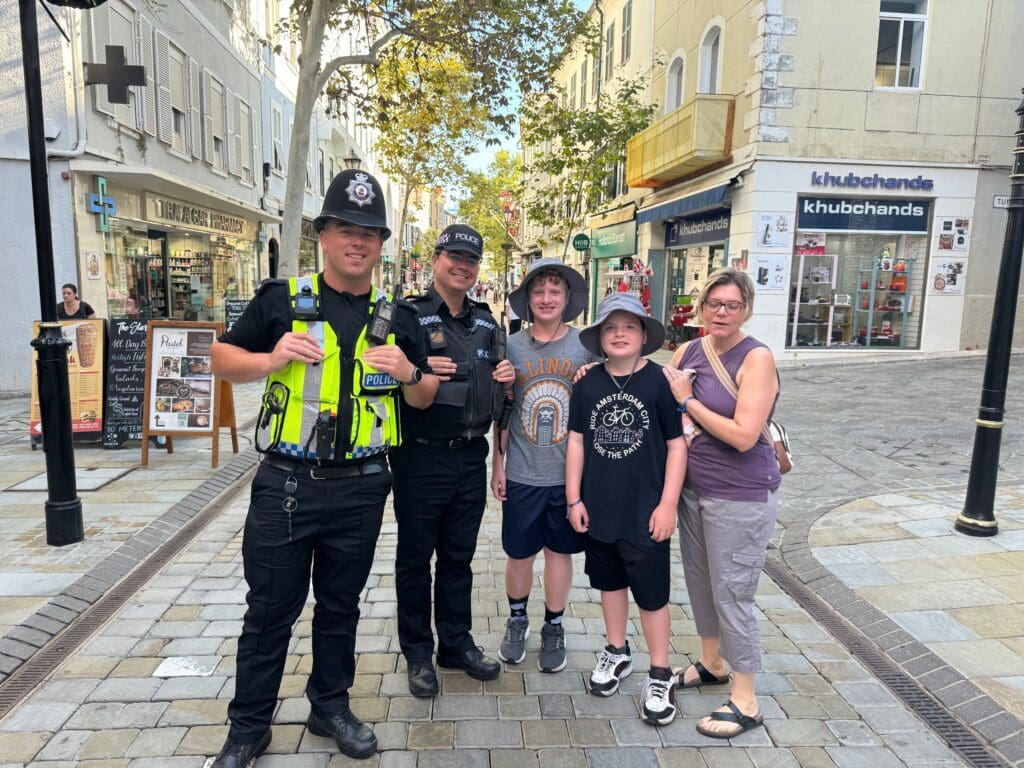 Hiding Your Nationality While Traveling: My well-traveled sons exploring Gibraltar.