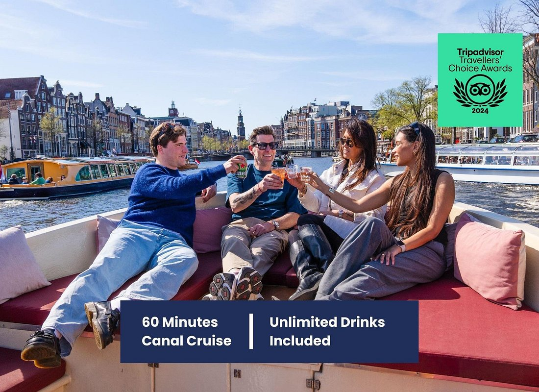 Tour image for Guided Amsterdam Canal Cruise – Snacks & Drinks on board (1 Hour)